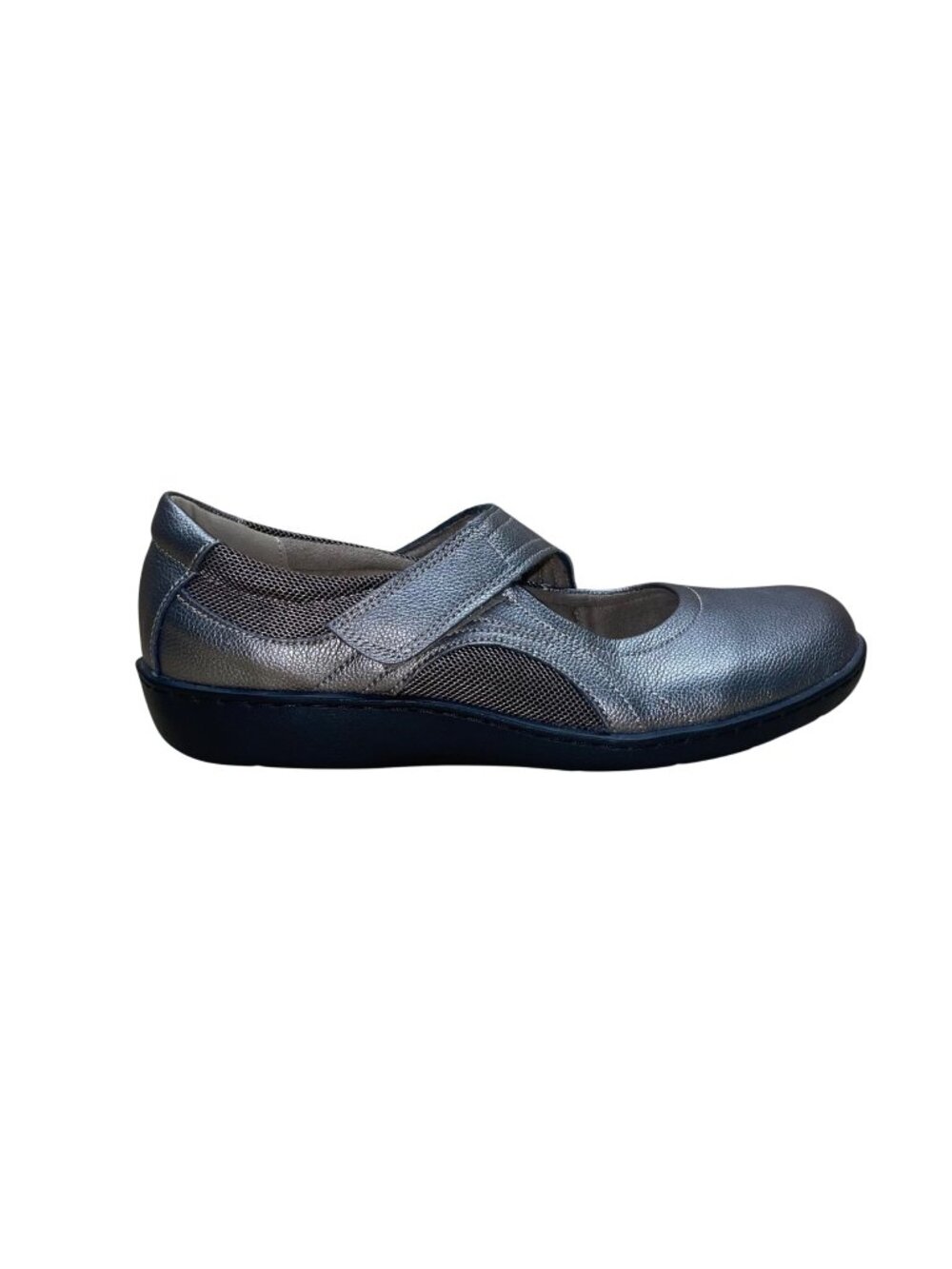 Oviaric Women’s Silver Faux Leather Strap Closure Mary Jane Shoes Size 9US